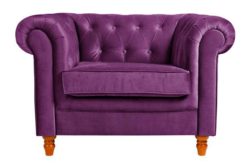 Collection Chesterfield Fabric Chair - Plum